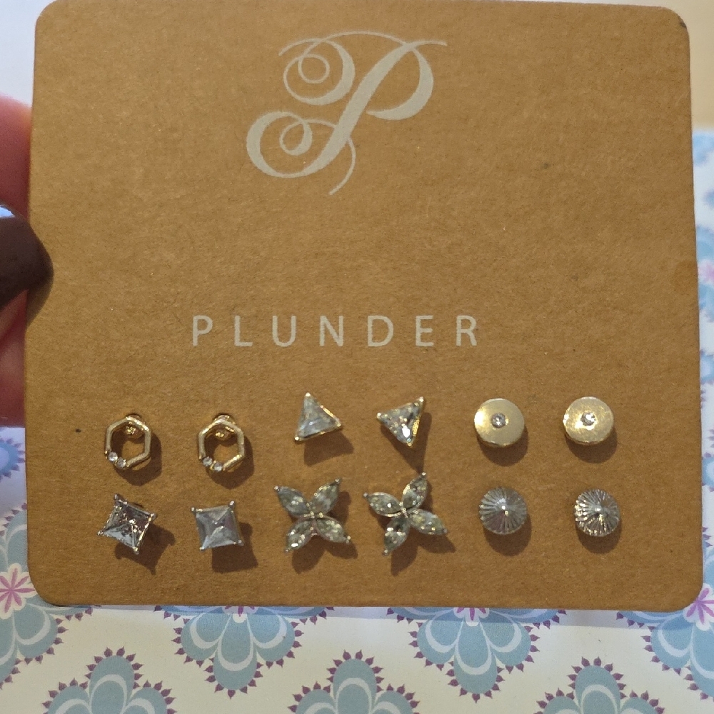 Plunder Gold and Silver Stud Earring Collection